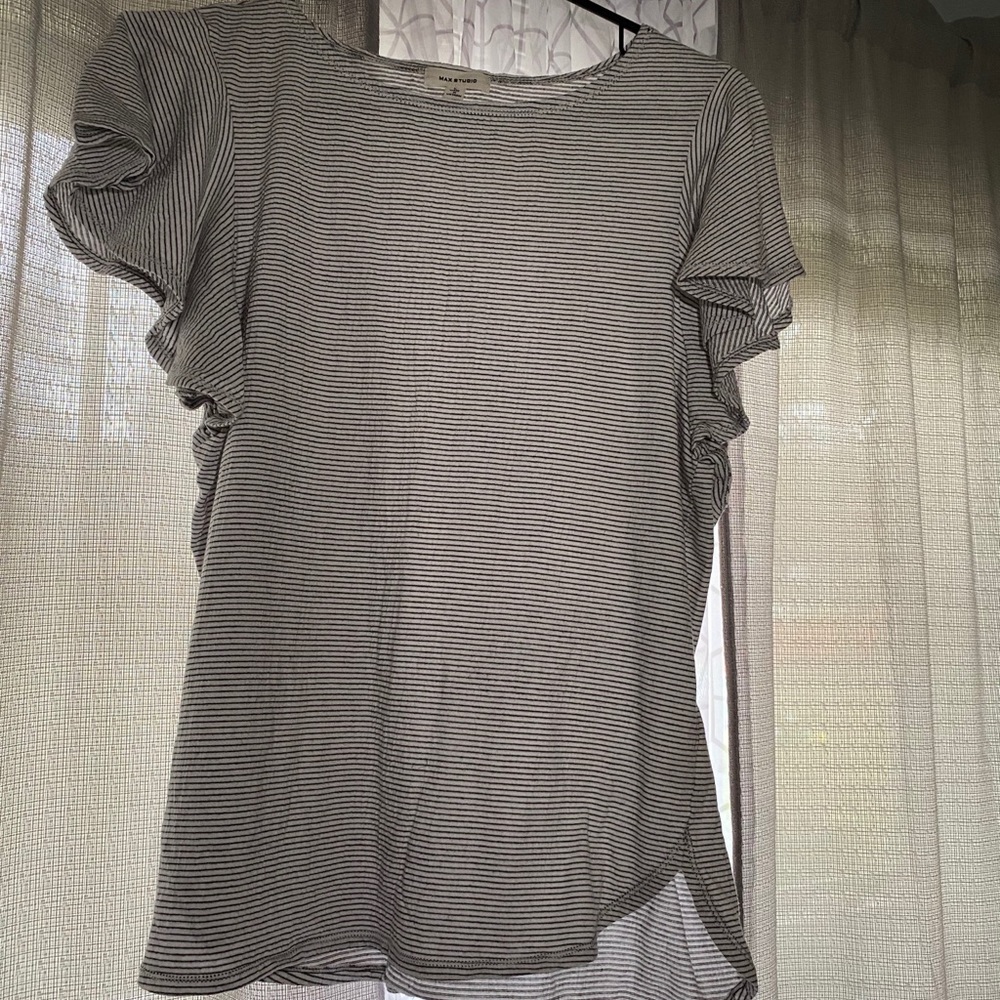 A white and black striped shirt